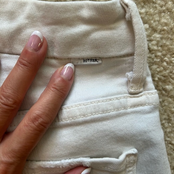 MOTHER Women's Distressed Skinny Jeans in Creamy/White - Picture 7 of 7